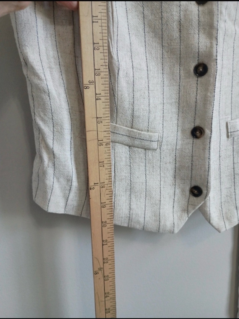 Tullea Striped Cream & Black Linen Vest and Pants Set - Picture 2 of 9